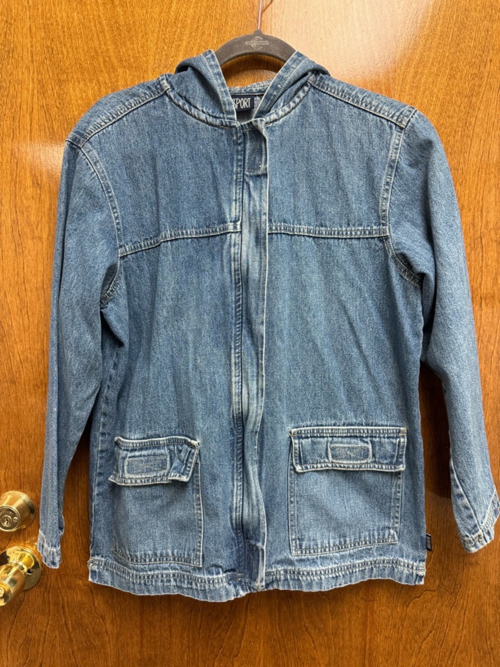 Women's Hooded Denim Jacket in Light Blue